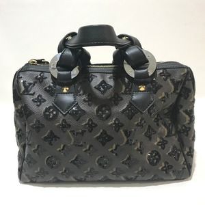 Louis Vuitton Bubble Eclipse Speedy 30 Shoulder Bag Noir Black